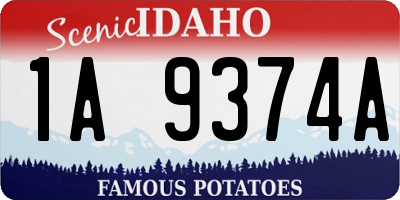ID license plate 1A9374A