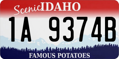 ID license plate 1A9374B