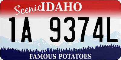 ID license plate 1A9374L