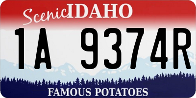 ID license plate 1A9374R