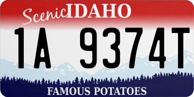 ID license plate 1A9374T