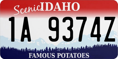 ID license plate 1A9374Z
