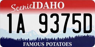 ID license plate 1A9375D