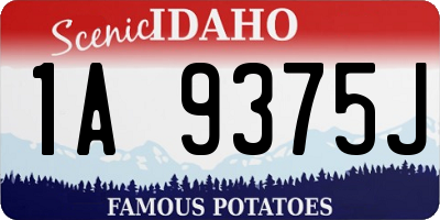 ID license plate 1A9375J