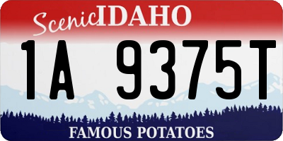 ID license plate 1A9375T