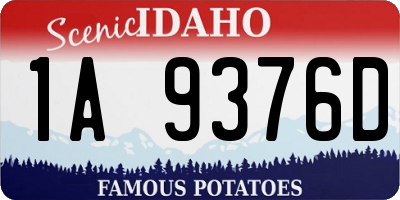 ID license plate 1A9376D