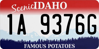 ID license plate 1A9376G