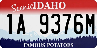 ID license plate 1A9376M