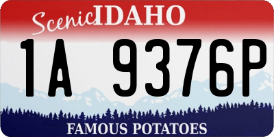 ID license plate 1A9376P