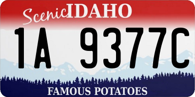 ID license plate 1A9377C