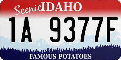 ID license plate 1A9377F