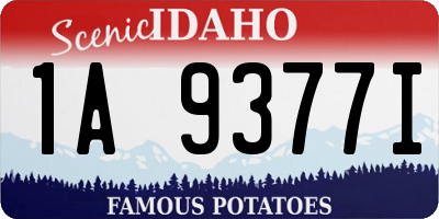 ID license plate 1A9377I