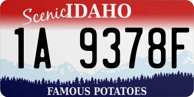 ID license plate 1A9378F