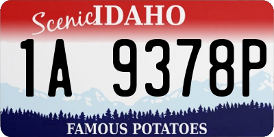 ID license plate 1A9378P
