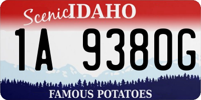 ID license plate 1A9380G