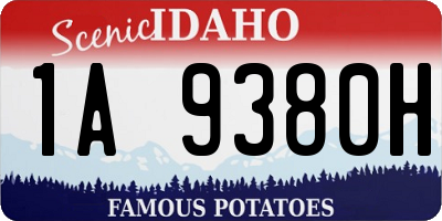ID license plate 1A9380H