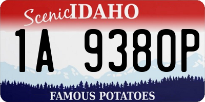 ID license plate 1A9380P