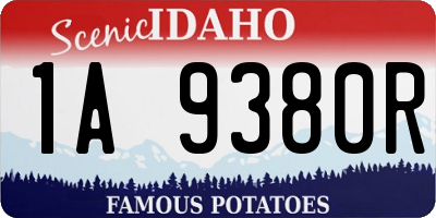 ID license plate 1A9380R