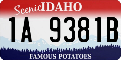 ID license plate 1A9381B