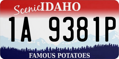 ID license plate 1A9381P