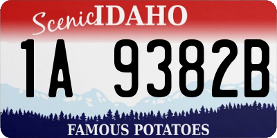 ID license plate 1A9382B