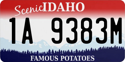 ID license plate 1A9383M