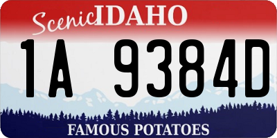 ID license plate 1A9384D