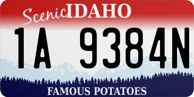 ID license plate 1A9384N