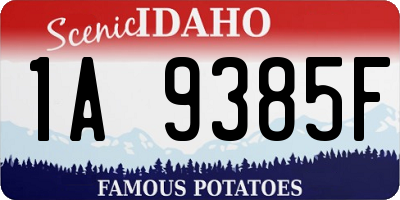 ID license plate 1A9385F