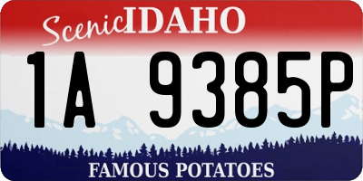 ID license plate 1A9385P