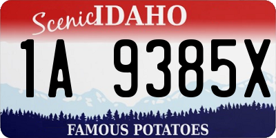 ID license plate 1A9385X