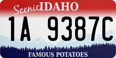 ID license plate 1A9387C