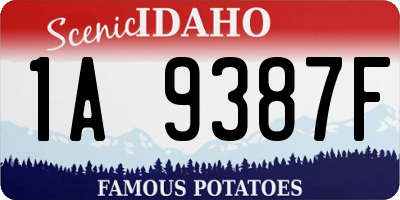 ID license plate 1A9387F