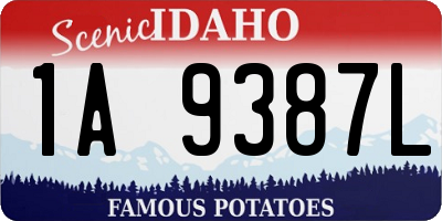 ID license plate 1A9387L