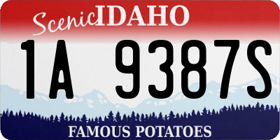 ID license plate 1A9387S