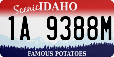 ID license plate 1A9388M
