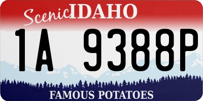 ID license plate 1A9388P