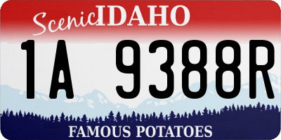 ID license plate 1A9388R