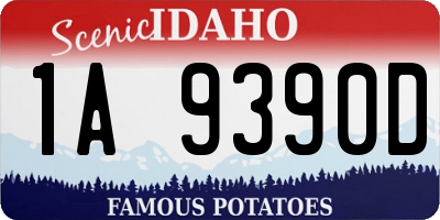 ID license plate 1A9390D