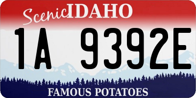 ID license plate 1A9392E