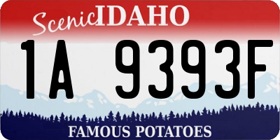 ID license plate 1A9393F