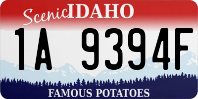 ID license plate 1A9394F