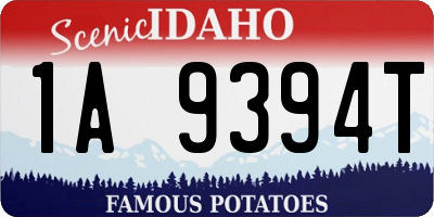 ID license plate 1A9394T