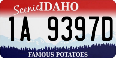 ID license plate 1A9397D