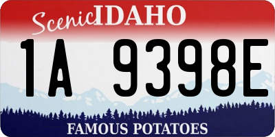 ID license plate 1A9398E