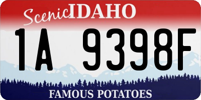 ID license plate 1A9398F