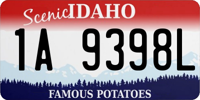 ID license plate 1A9398L