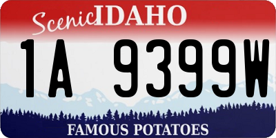 ID license plate 1A9399W