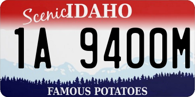 ID license plate 1A9400M