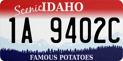 ID license plate 1A9402C
